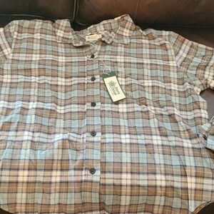 Alpine Design Women's Casual Plaid Shirt in Blue and Brown